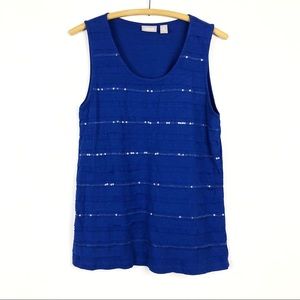 Chico’s blue sequin top